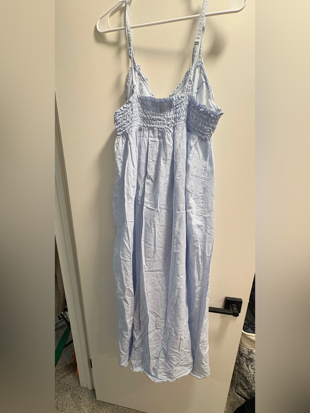 Vintage Victoria secret county dress baby blue stripes 100% cotton large - Picture 3 of 4